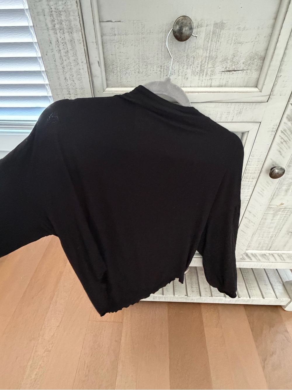 Free People Black Cropped Long Sleeve Top